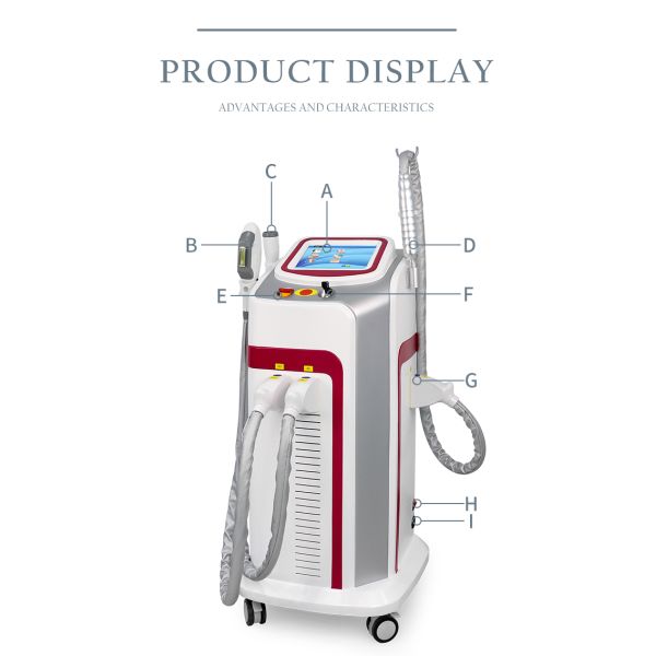 Picosecond Laser Tattoo Removal Machine 3 in 1 Vertical beauty machine three handle laser mole removal  machine