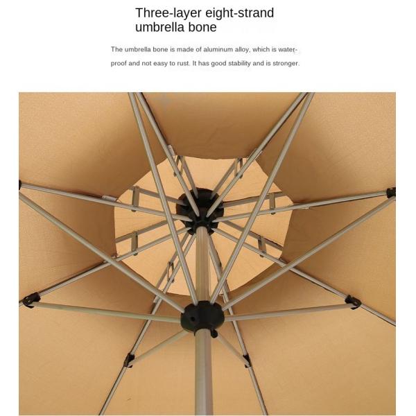 Double Canopy Parasol Center Pole Umbrellas Radii 1.35m For Garden And Beach