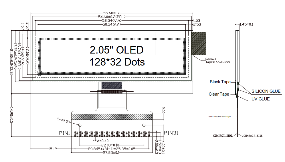 Параллель SPI OLED IIC 2,05