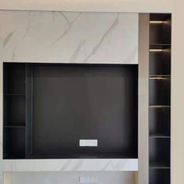 Metal Showcase TV Niche Shelf With Light Living Room Furniture