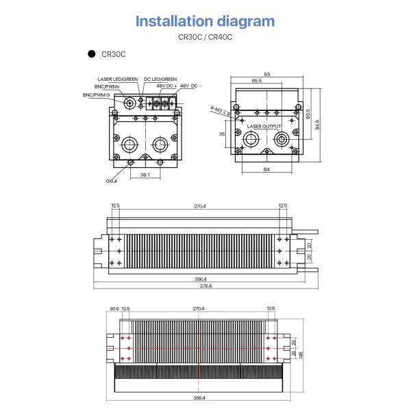Engraving Machine Laser Spare Parts , 30W 40W CO2 CRD Laser Tube