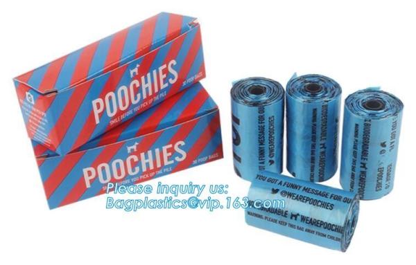 LED Flashlight Dog Waste Bag Dispenser Holder with Pet Waste Bag Poop Roll Bags, BPI ASTM D6400 EN13432 Approval Customi
