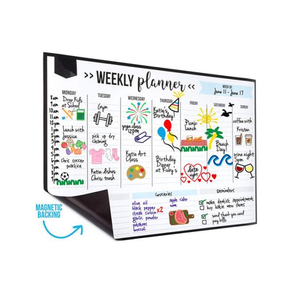 Magnetic Dry Erase Board Whiteboard Sheet 16 by 11 Inches Includes 4 Markers Perfect for Planning Notes and Grocery Lists
