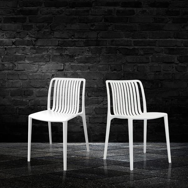 L Shape Plastic Patio Dining Chairs Olive Polypropylene Outdoor Dining Chairs