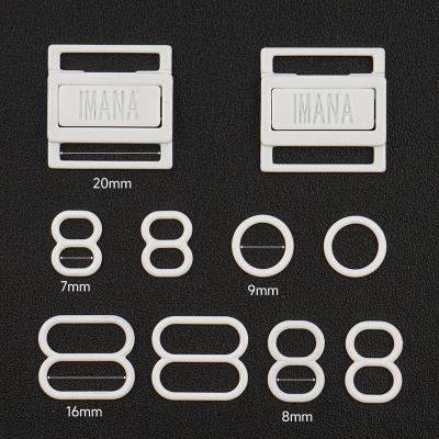 Custom Logo 8 Shape Slider Buckle Swimwear Clasp Hardware for Bikini O Ring Lingerie