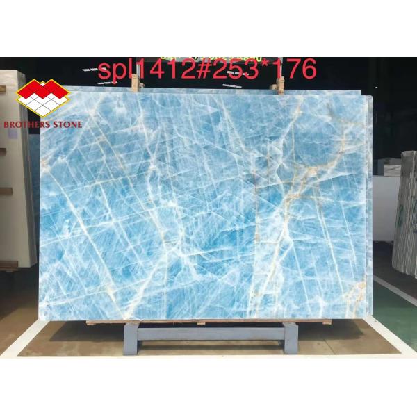 Modern Floor Revolution Translucent Blue Jade Onyx Stone Tiles for Wall and Floor