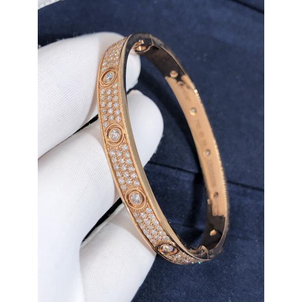 Popular Beautiful Gorgeous Factory Made 18k Car Tier Yellow/White/Rose Gold And Natural Diamonds LOVE Bracelet