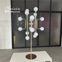 Saixin mariage personnalisé LED lampe à bille de lumière décoration de la pièce maîtresse de mariage en métal