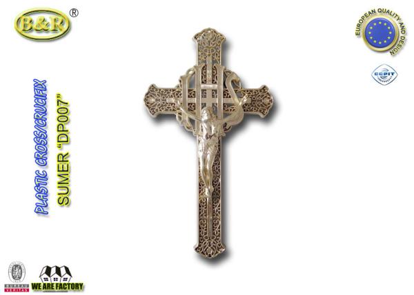 Dos plasticos fúnebres da cruz e do crucifixo DP007 30cm*17cm da cor dourada plástica cristos dos crucifijos y