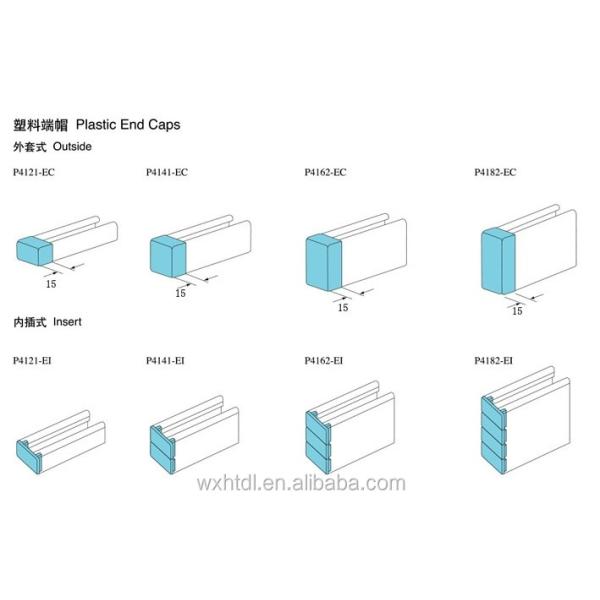 Capas de extremo de plástico de 1 1 2 pulgadas cuadradas para extrusión de tubos de aluminio