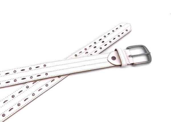 Circle Studded Mens Casual Leather Belt With Alloy Buckle