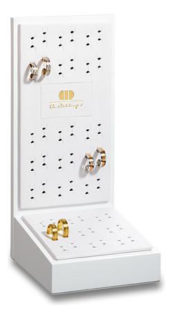Vertical Design White Acrylic Ring Display Ring Exhibitor Stand for Jewelry Fair Shop Counter