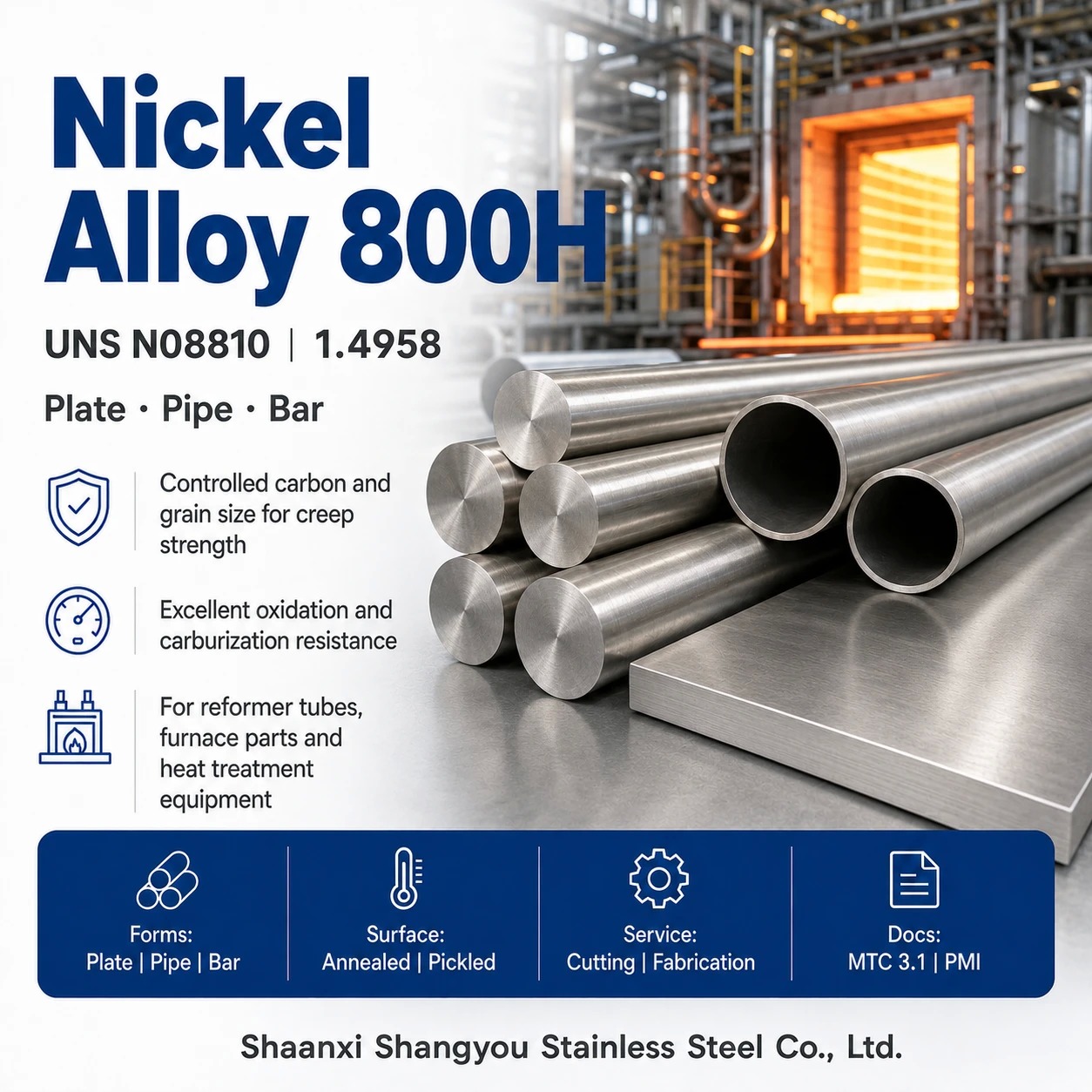 Nickel Alloy 800H | UNS N08810 | 1.4876 | Incoloy 800H
