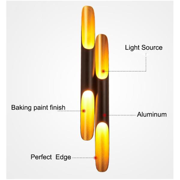 Creative Bamboo Shaped Personality Bar Wall Lamp Cafe Dinning Room Bedroom Coltrane Wall Sconce (WH-OR-201)