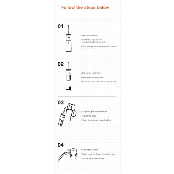 Стиль Flosser перезаряжаемые электрической устной воды Irrigator зубоврачебной водоустойчивый
