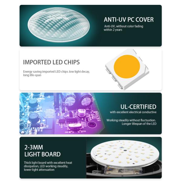 AC 100-240V 3000K 20W 1800LM Aluminum PAR56 LED Pool Light