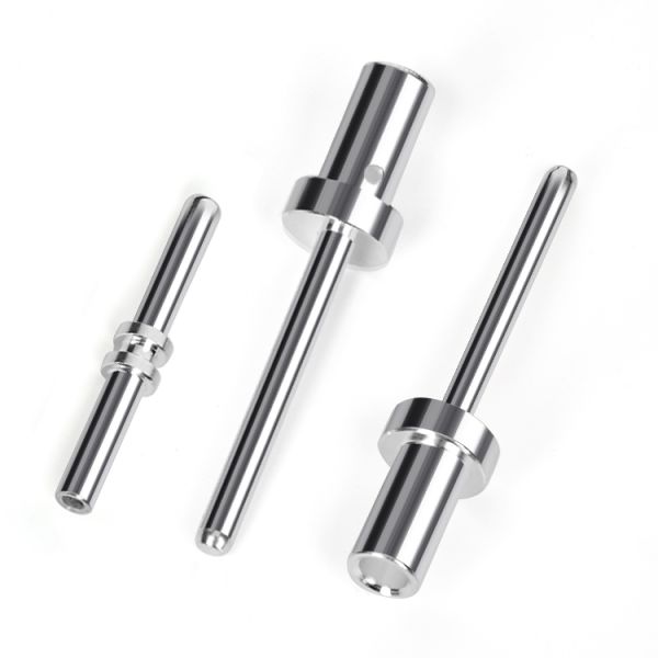 Custom High Precision 0.005 Silver Plated Brass Electrical Pin CNC Turning Conductive Terminal OEM Parts