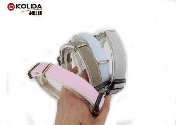 Durable Canvas Adjustable Dog Collar 4 Colors With Harness Belt Traction Rope