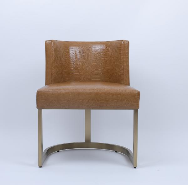 Hotel luxury Metal Golden Leather Living Room Leisure dining Chair