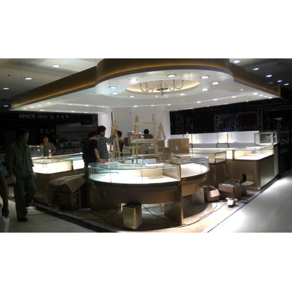 Eco Friendly Wood Jewelry Display Showcase For Luxury Accessories Store