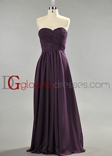 2013 A-line Strapless Floor-length Chiffon Grape Bridesmaids dresses BMGD3026