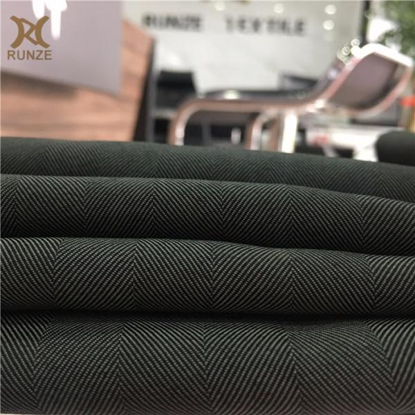 Medium Weight Black Yarn Woven Herringbone Fabric for Formal Causal Blazers 100D*100D