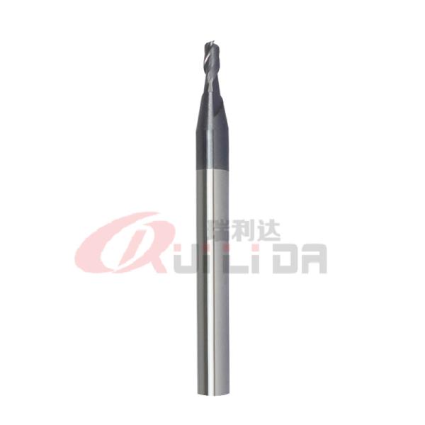 0.039 1mm 2 Flute End Mill Steel Iron AlTiN Coating 35 Helix Angle HRC50
