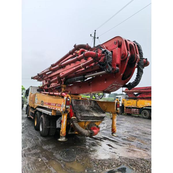 USED SANY 48m camión de la bomba de hormigón de la bomba 2014 Boom Benz chasis
