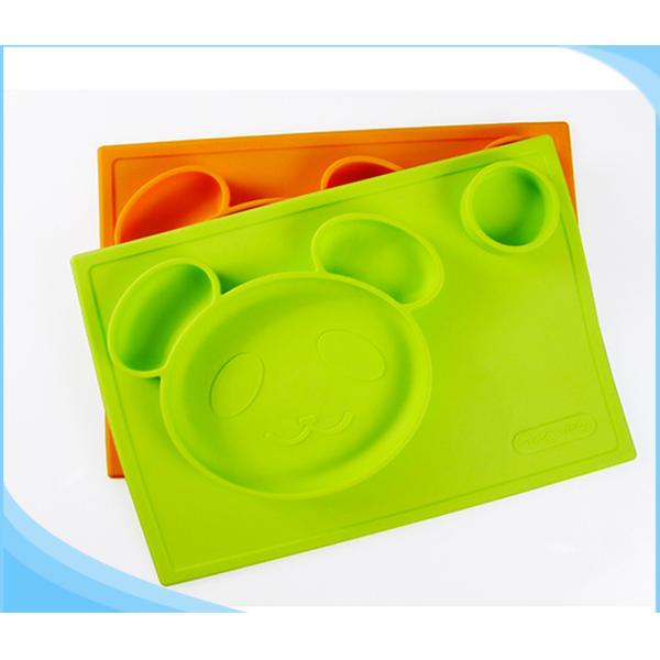 Non Slip Heat Resistant Custom Silicone Molds Baby Kids Suction Table Food Tray