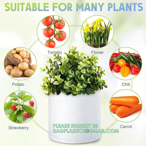 Nursery Growing Bags Large, 7.8x8.6 inches Biodegradable Fabric Seedling Grow Bag, Seed Starting Pots Pouches