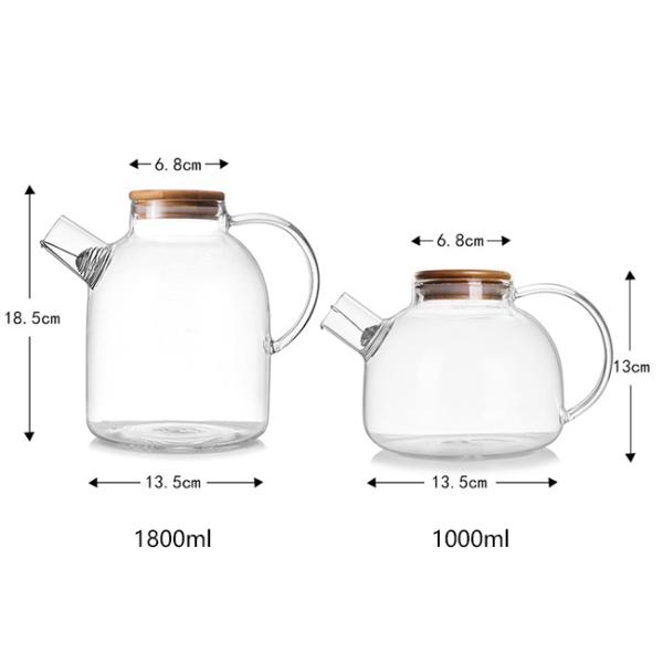3 - 4 Person Modern Glass Teapot , Wedding / Holidays Pyrex Glass Kettle