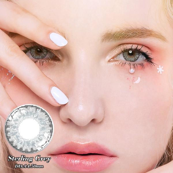 KSSEYE Soft Ice Blue Sterling Greay True Sapphire Contacts Lenses Eye Beauty
