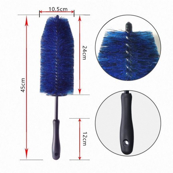 Flexible Long Soft Bristle Car Wheel Detailing Brush