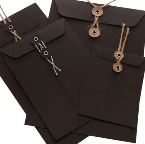 Multi Color Twine Tie Kraft Paper Envelope Button Closure Durable Eco Friendly Recyclable For Documents Letters Home Office