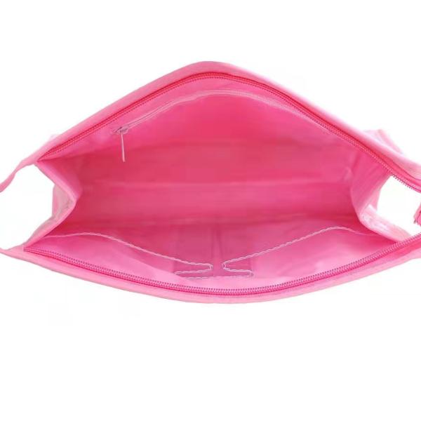 Diamond Stitch Pattern Zipper Cosmetic Bag For Travel 19cm×12cm×6cm