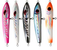 5 colores 23cm/90g 3D Ojos Madera sólida Cebo de madera Triple ganchos Atún Pesca señuelo lápiz de madera Señuelo de pesca