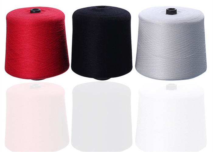 Anti Pilling Colored Rabbit Wool Immitation Core Spun Yarn 28S / 2 For Garment