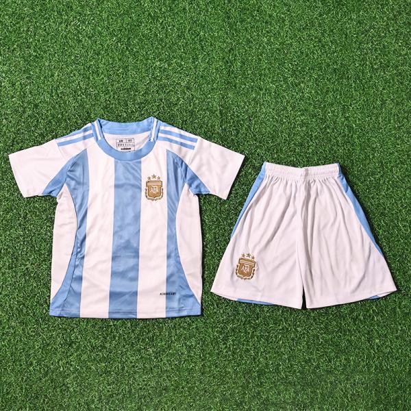 Argentina Children Clothing 2024-2025 Home Football Jersey Children Team Uniform