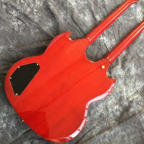 Custom high quality 12 string+6 string double head electric guitar in Wine red Red SG guitar Gold hardware