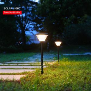 Lampe de pelouse solaire LED IP65 deux couleurs pour espaces extérieurs, jardin, éclairage automatique