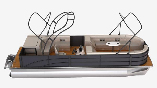 23ft Leisure Recreational Pontoon Boat With Lounge Seating 8-12 People Capacity