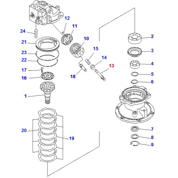Excavatrice Rotary Pump Parts de KOMATSU PC200-8