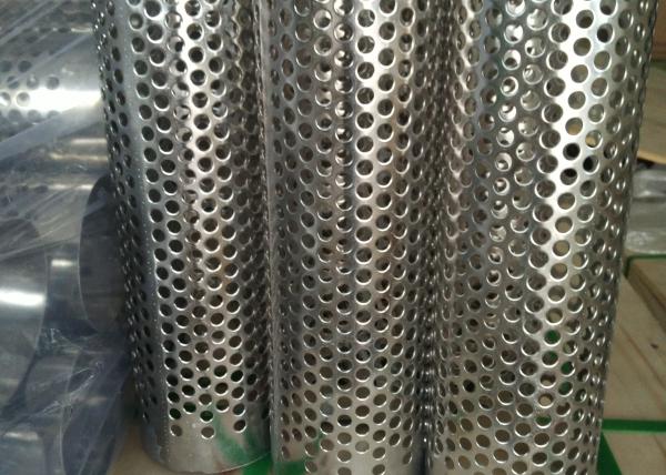 0.4mm Thickness Perforated Wire Mesh Metal Tube 200mm OD Mill Edge