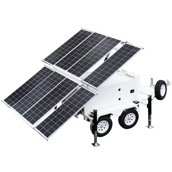 Automatic Lifting Mast Solar Light Tower Durable Using Portable Generator Light Tower