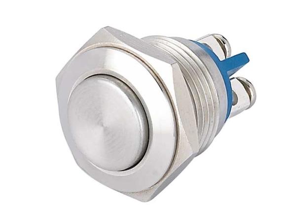 2 Screw Terminal Panel Mount Push Button Switch 16mm Metal Momentary