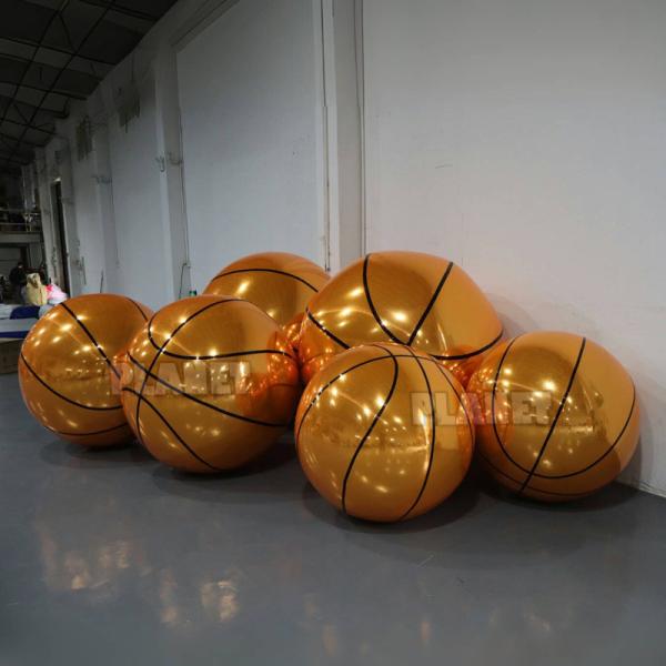 Double couche PVC brillant miroir gonflable Basketball pour la décoration d'événement