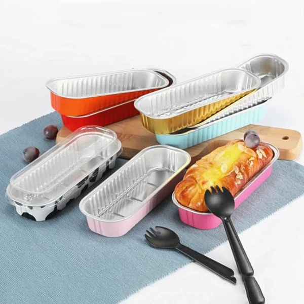 200ml Aluminum Foil Baking Cake Box for Cheese Dessert Bread Packaging Cup Disposable