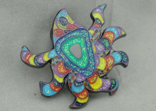 Pewter Souvenir Custom Made Badges Black Plating For Awards / Gift