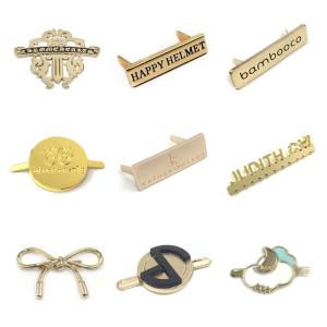 Aluminum Bronze Name Handbag Metal Tags Concave Gunmetal 100pcs