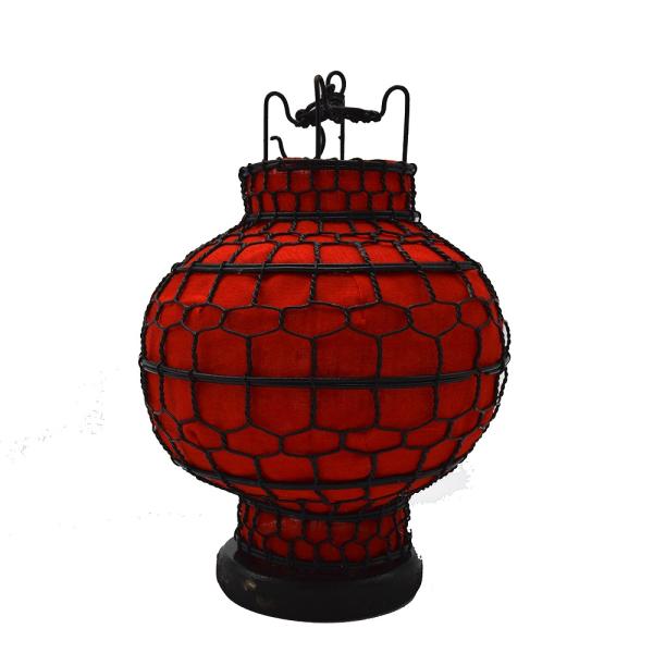 Yellow Chinese Product Lantern 26cm Length Dia. 13cm Metal Iron Ideal for Festivals